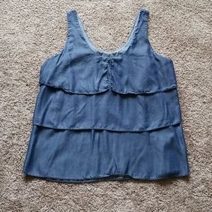 3/$15 Layered dark blue tank top